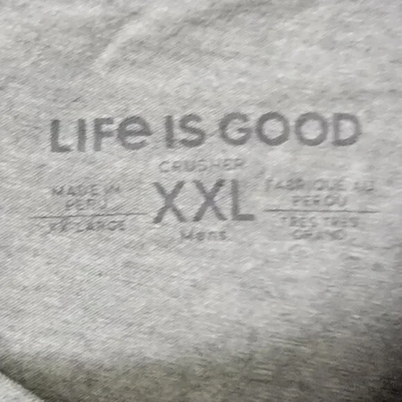 Life Is Good Men's Grey Born To Ride Short Sleeve Crusher Tee - XXL - Picture 8 of 8